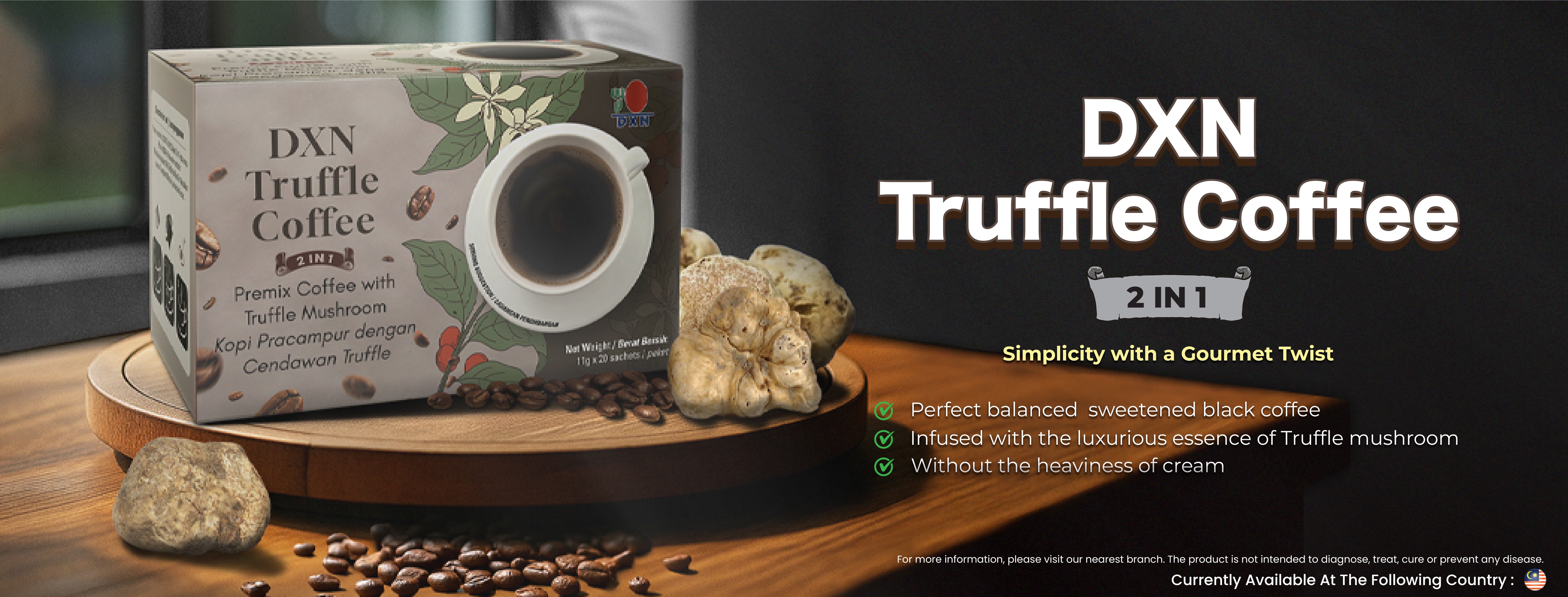 DXN Truffle Coffee 2 in 1  Banner